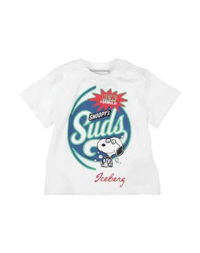 Iceberg Babies'  Newborn Boy T-shirt White Size 3 Cotton, Elastane