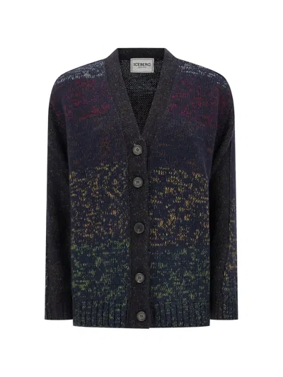 Iceberg Ombre-effect Knit Cardigan In Blue