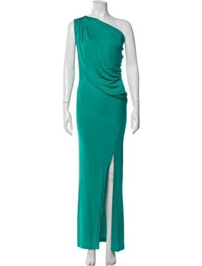 Pre-owned Iceberg One-shoulder Long Dress In Green