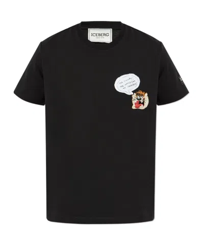 Iceberg Open-necked Black Shirt