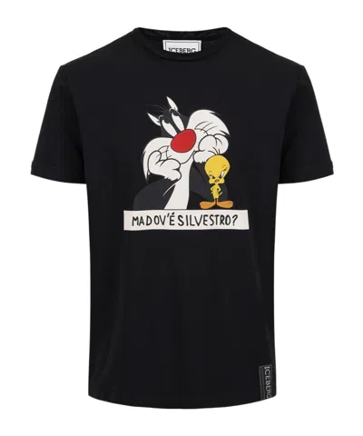 Iceberg Open-necked Black Shirt