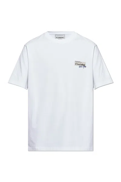 Iceberg Open-necked Black Shirt In White