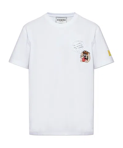 Iceberg Open-necked Black Shirt In White