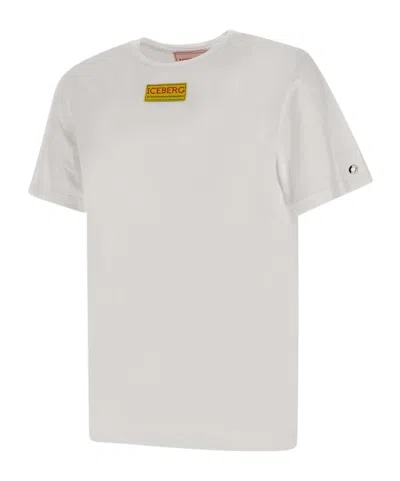Iceberg Open-necked Black Shirt In White