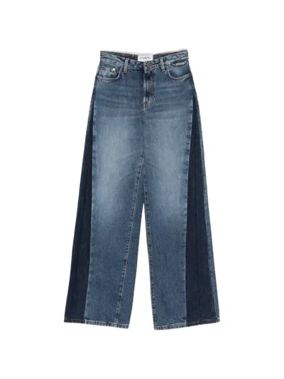 Iceberg Panelled Wide-leg Jeans In Blue