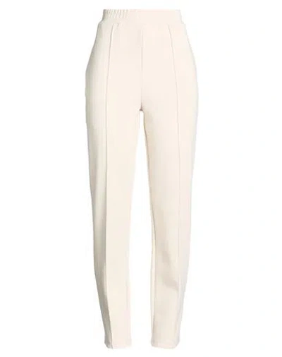 Iceberg Pantalone Jersey Woman Pants Ivory Size L Cotton, Modal, Polyester, Elastane In White