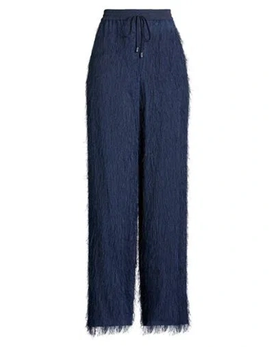 Iceberg Pantalone Tessuto Woman Pants Navy Size 6 Viscose, Acetate, Silk In Blue