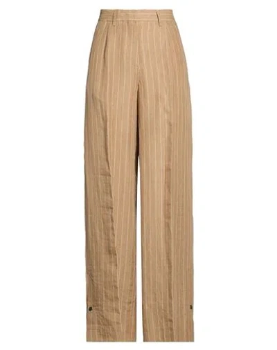 Iceberg Pantalone Woman Pants Sand Size 4 Linen In Brown