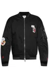 Iceberg Patch-detailed Zipped Bomber Jacket In Black
