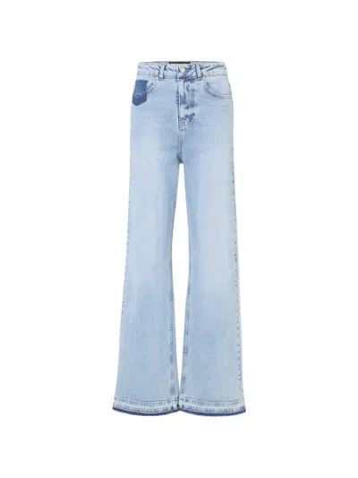 Iceberg Patch-detail Wide-leg Jeans In Blue