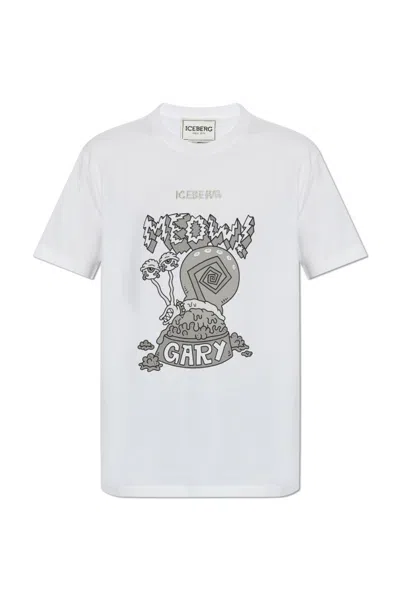 ICEBERG ICEBERG PATTERN-PRINTED CREWNECK T-SHIRT
