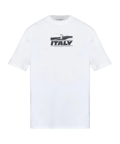Iceberg Pattern Printed T-shirt In White