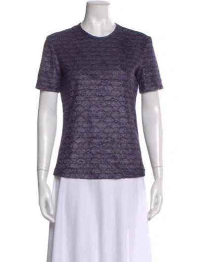 Pre-owned Iceberg Patterned Crew Neck T-shirt In Purple