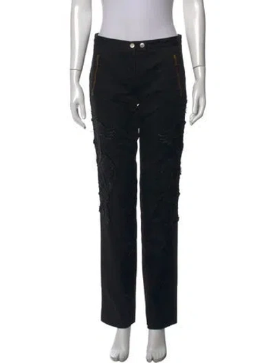 Pre-owned Iceberg Patterned Straight Leg Pants In Black