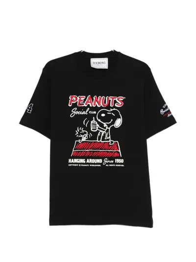 Iceberg Peanuts-embroidered T-shirt In Animal Print
