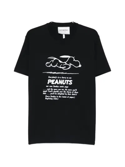Iceberg Peanuts Print T-shirt In Black