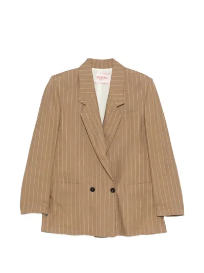 Iceberg Pinstripe Double-breasted Blazer In Multi