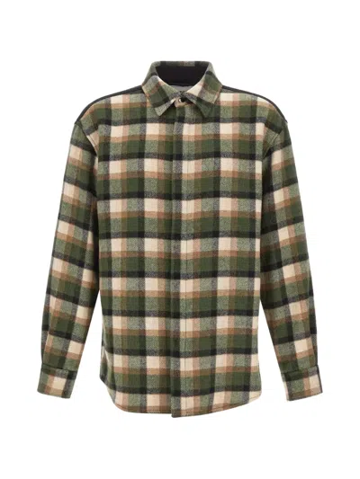 Iceberg Plaid-pattern Shirt Jacket In Green