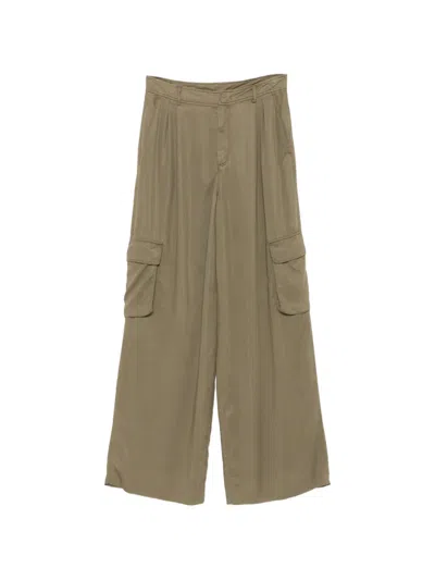 Iceberg Pleated Cargo-pocket Palazzo Pants In Green