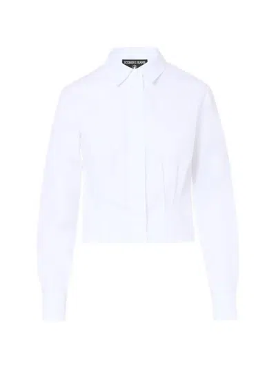 Iceberg Pleated Cropped Shirt In White