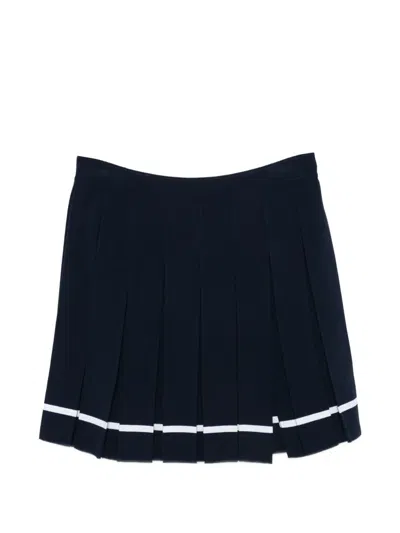 Iceberg Pleated Striped Mini Skirt In Blue