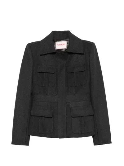 Iceberg Pocket-detail Jacket In Black