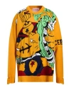 Iceberg Popeye Man Sweater Orange Size L Virgin Wool In Orange