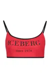 Iceberg Printed Bikini Top In Red