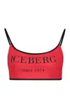 Iceberg Printed Bikini Top In Red