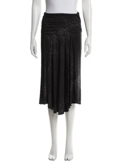 Pre-owned Iceberg Printed Midi Length Skirt In Black
