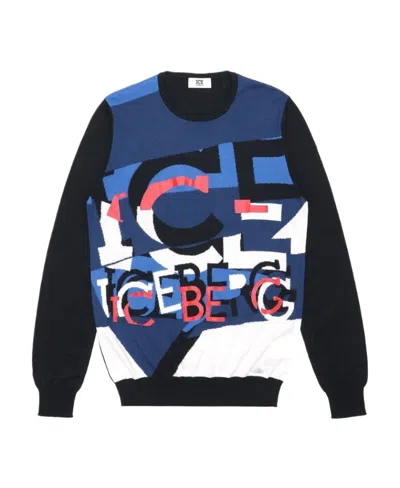 Iceberg Printed Pattern Pullover In Black