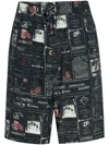 Iceberg Pattern-printed Shorts In Black