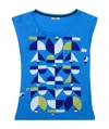 Iceberg Printed Sleeveless T-shirt In Blue