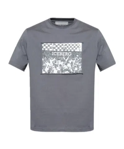 Iceberg Graphic-print Patch T-shirt In Gray