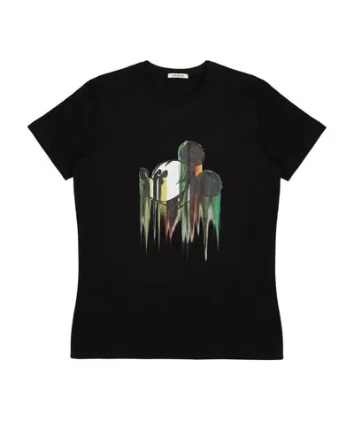 Iceberg Printed T-shirt With Round Neck In Black