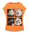Iceberg Printed T-shirt With Round Neck In Orange