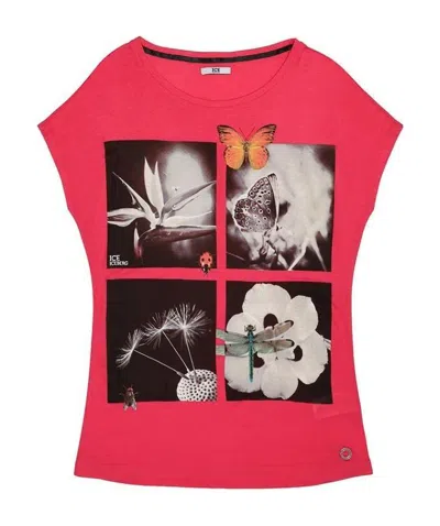 Iceberg Printed T-shirt With Round Neck In Red