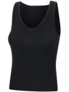 Iceberg U-neck Ribbed-knit Tank Top In Black
