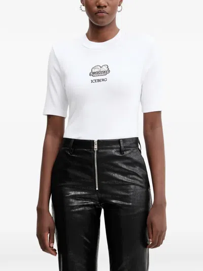 Iceberg Ribbed Short-sleeves T-shirt In White
