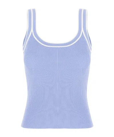 Iceberg Ribbed Trim Knit Top In Blue