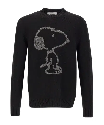Iceberg Round-neck Knitted Sweater In Black