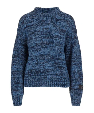 Iceberg Round-neck Knitted Sweater In Blue