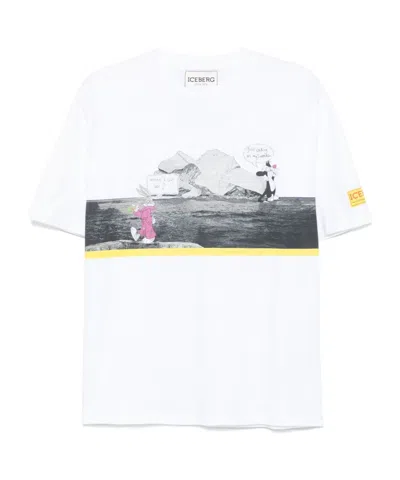 Iceberg Round-neck Printed T-shirt In White
