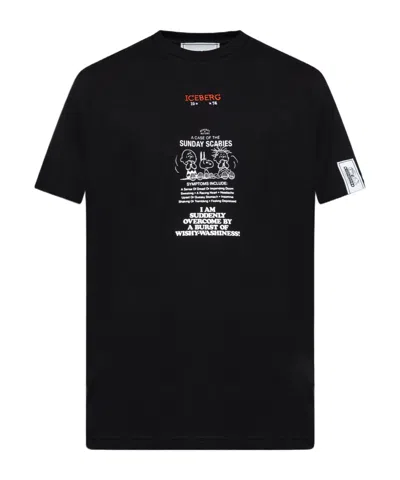 Iceberg Round-neck Printed T-shirt In Black