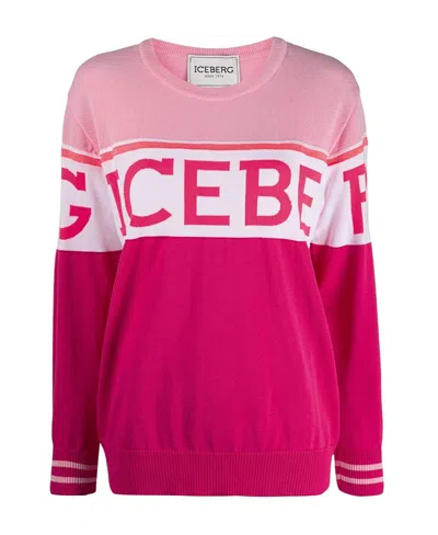 Iceberg Round Neck Sweater In Pink