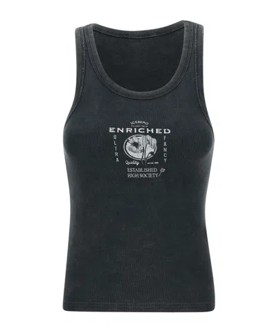 Iceberg Round-neck Vest In Black