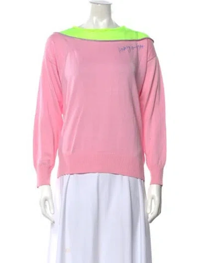 Pre-owned Iceberg Scoop Neck Sweater In Pink