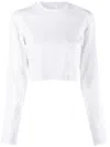 Iceberg Sequin-embellished Houndstooth Crop Top In Weiss