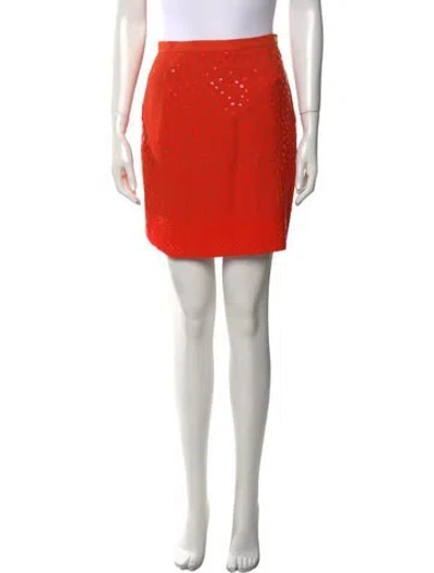 Pre-owned Iceberg Sequin Embellishments Mini Skirt In Orange