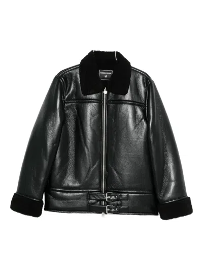 Iceberg Shearling Jacket In Black